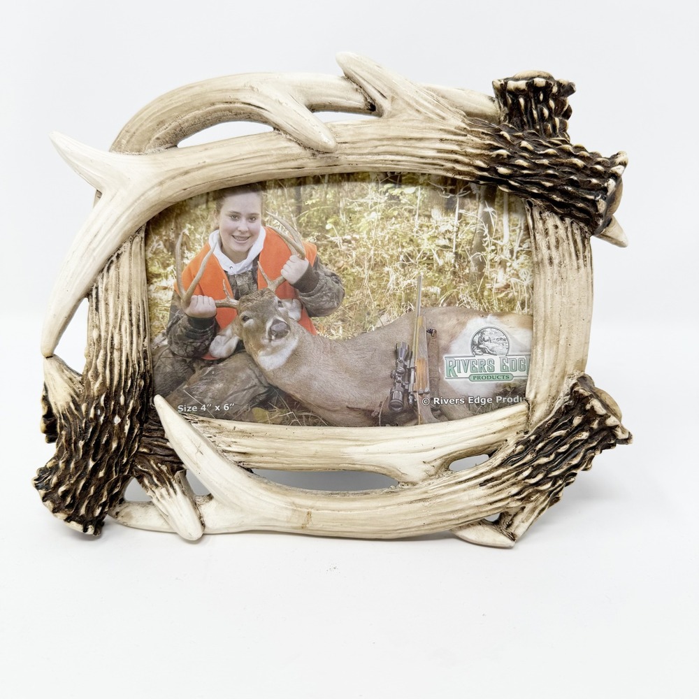 Rivers‎ Edge 4" x 6" Antler Poly Resin Picture Photo Frame